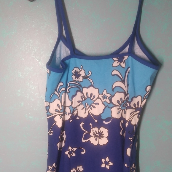 NWT! Body Con 90s Hawaiian Hibiscus Dress Cover up Mini East Coast Surf Wear - Picture 9 of 10